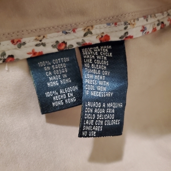 Vintage Womens Ralph Lauren Casual Blazer Size 10P,  Tan Cotton Country Jacket - Picture 9 of 13